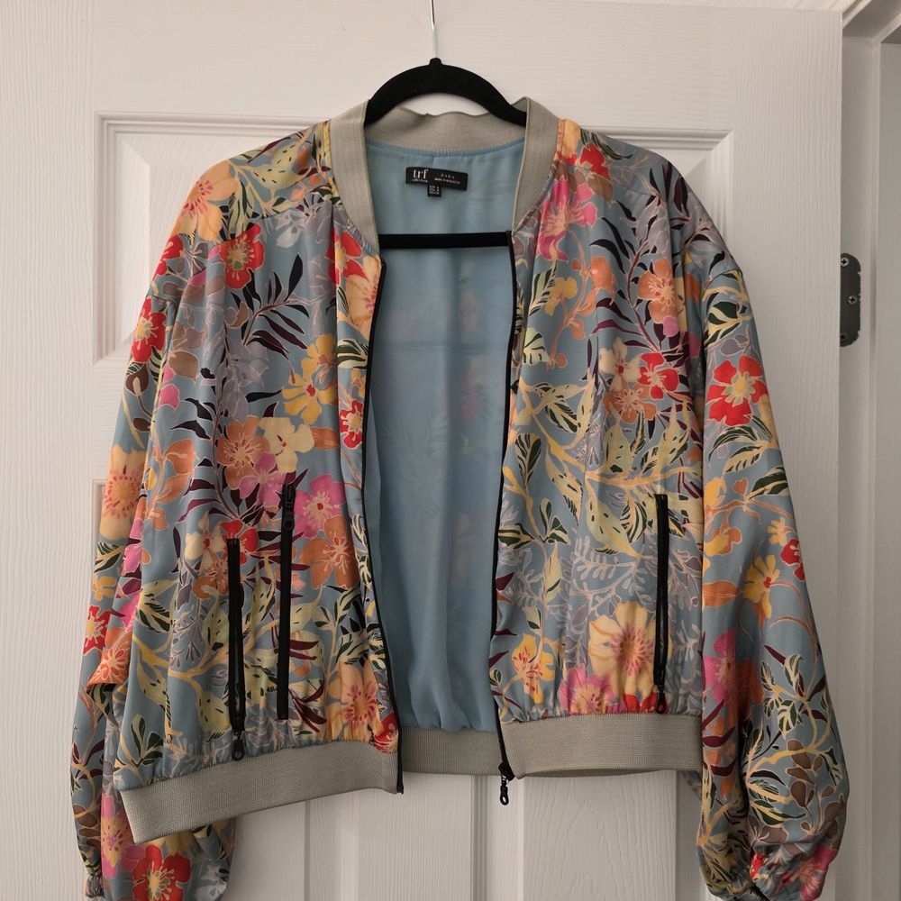Zara Multicolor Floral Bomber Jacket